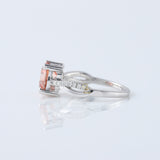 Vivid Pink Color Round Cut Lab Grown Diamond Twisted Engagement Ring