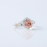 Pink Round Cut Lab Grown Diamond Curved Engagement Ring