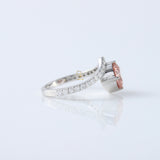 Pink Round Cut Lab Grown Diamond Curved Engagement Ring