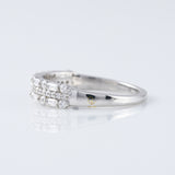 Three Row Moissanite Eternity Wedding Band
