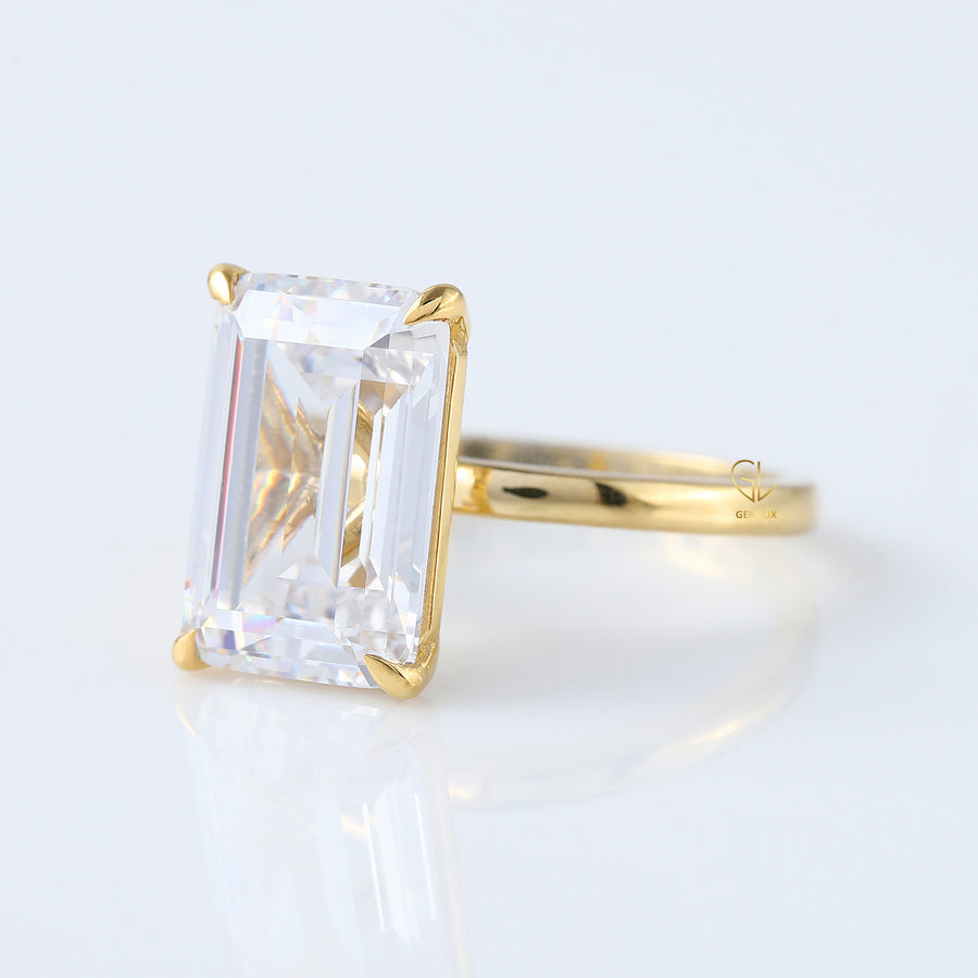 5.34ct Emerald Cut Lab Grown Solitaire Engagement Ring