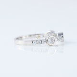 Bubble Style Three Stone Round Moissanite Bezel Set Eternity Band