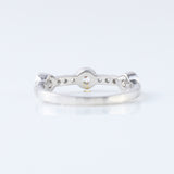 Bubble Style Three Stone Round Moissanite Bezel Set Eternity Band