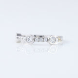 Three Stone Bubble Style Round Lab Grown Bezel Set Eternity Band, stacking band