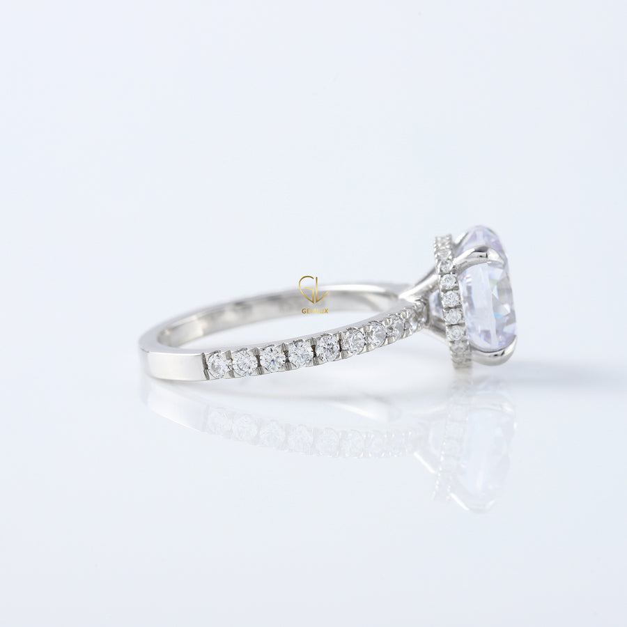 4 ct Round Solitaire Accent Moissanite Ring