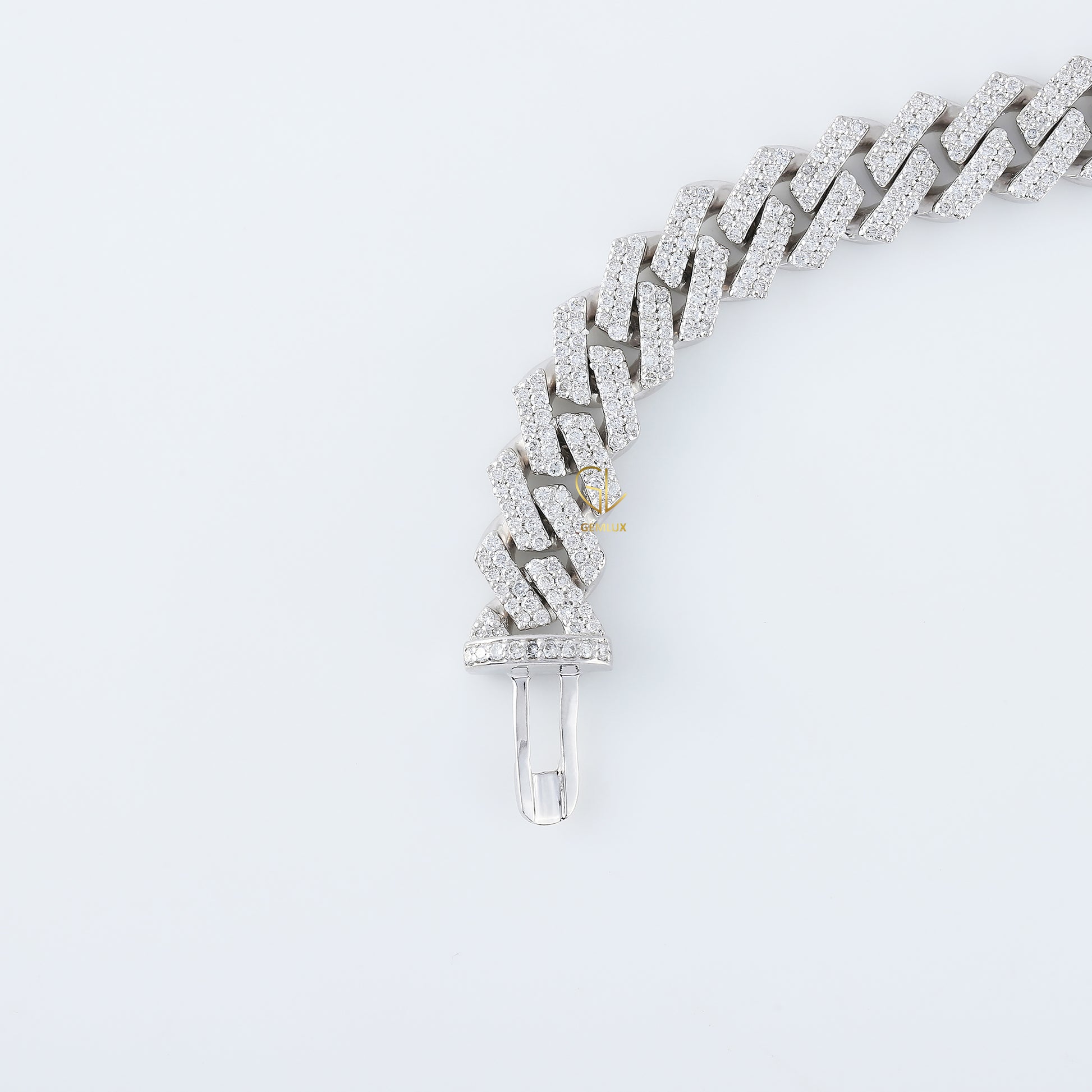 Lab Grown Diamond HipHop Iced Out Cuban Link Chain Bracelet