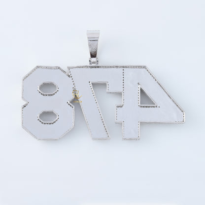 Iced Out Customized NUMBER Moissanite Pendant