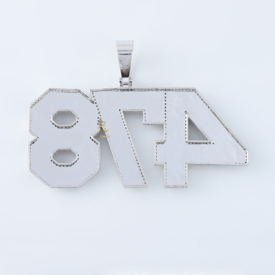 Iced Out Customized NUMBER Moissanite Pendant