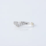 Seven Stone Round Cut Moissanite Diamond Wishbone Wedding Band