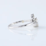 Three Stone Round Cut Lab Grown Mouse Ears Ring