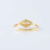 Art Deco Three Stone Princess Cut Moissanite Diamond Engagement Ring