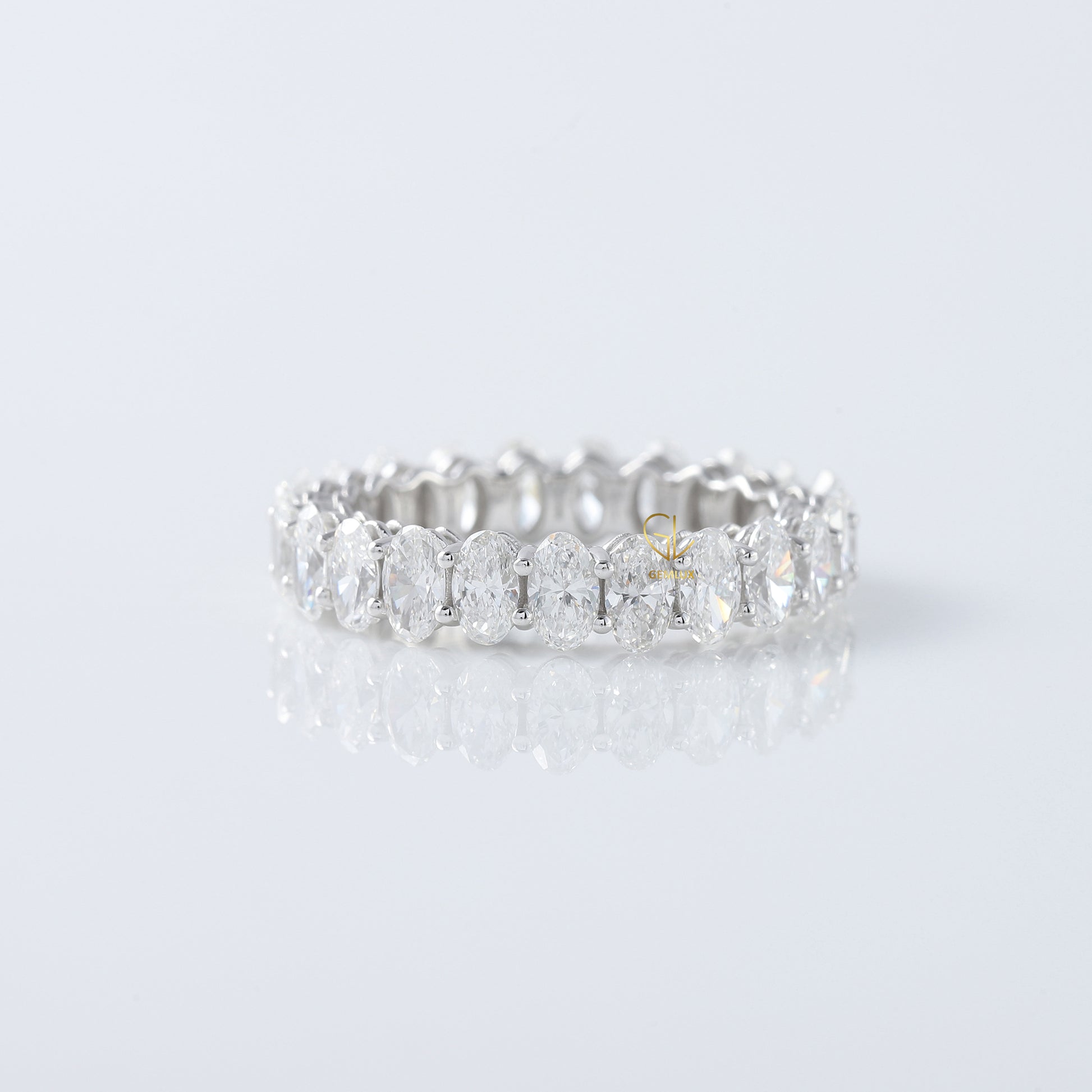 Oval Cut Moissanite Diamond Eternity Wedding Band