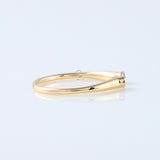 Open Cuff Two Stone Bezel Set Thin Stackable Band