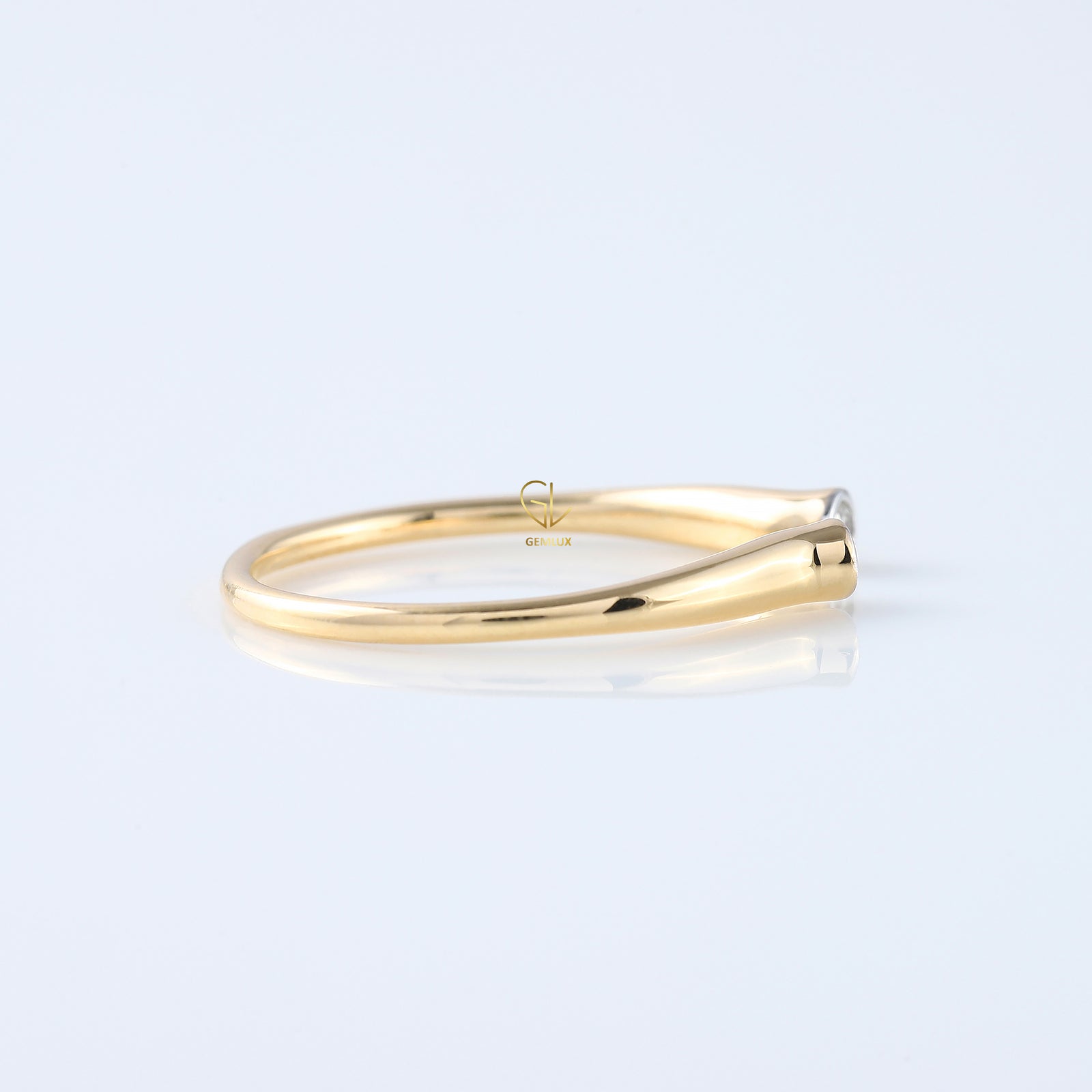 Open Cuff Two Stone Bezel Set Thin Stackable Band