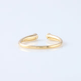 Open Cuff Two Stone Bezel Set Thin Stackable Band