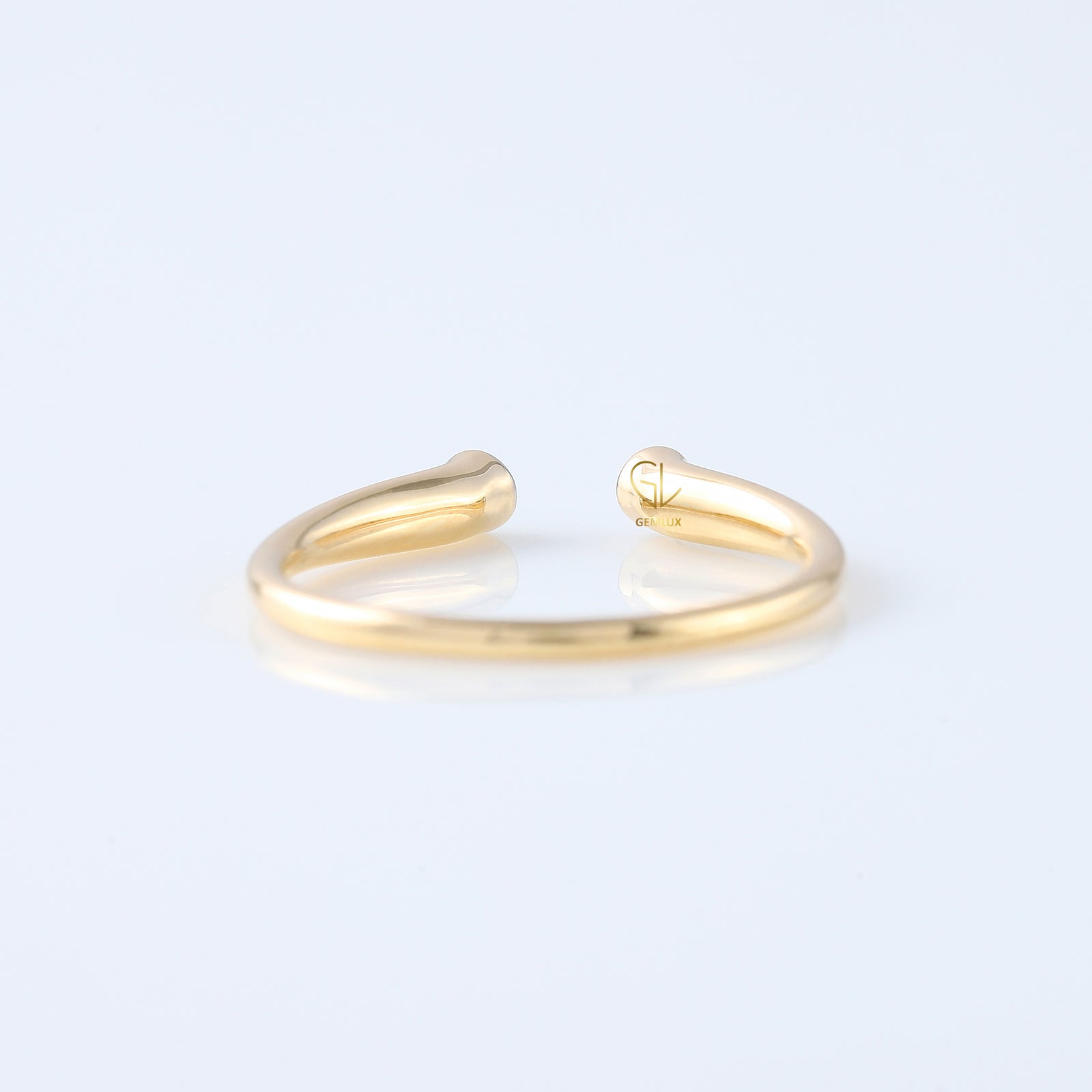 Open Cuff Lab Grown Two Stone Bezel Set Adjustable Band