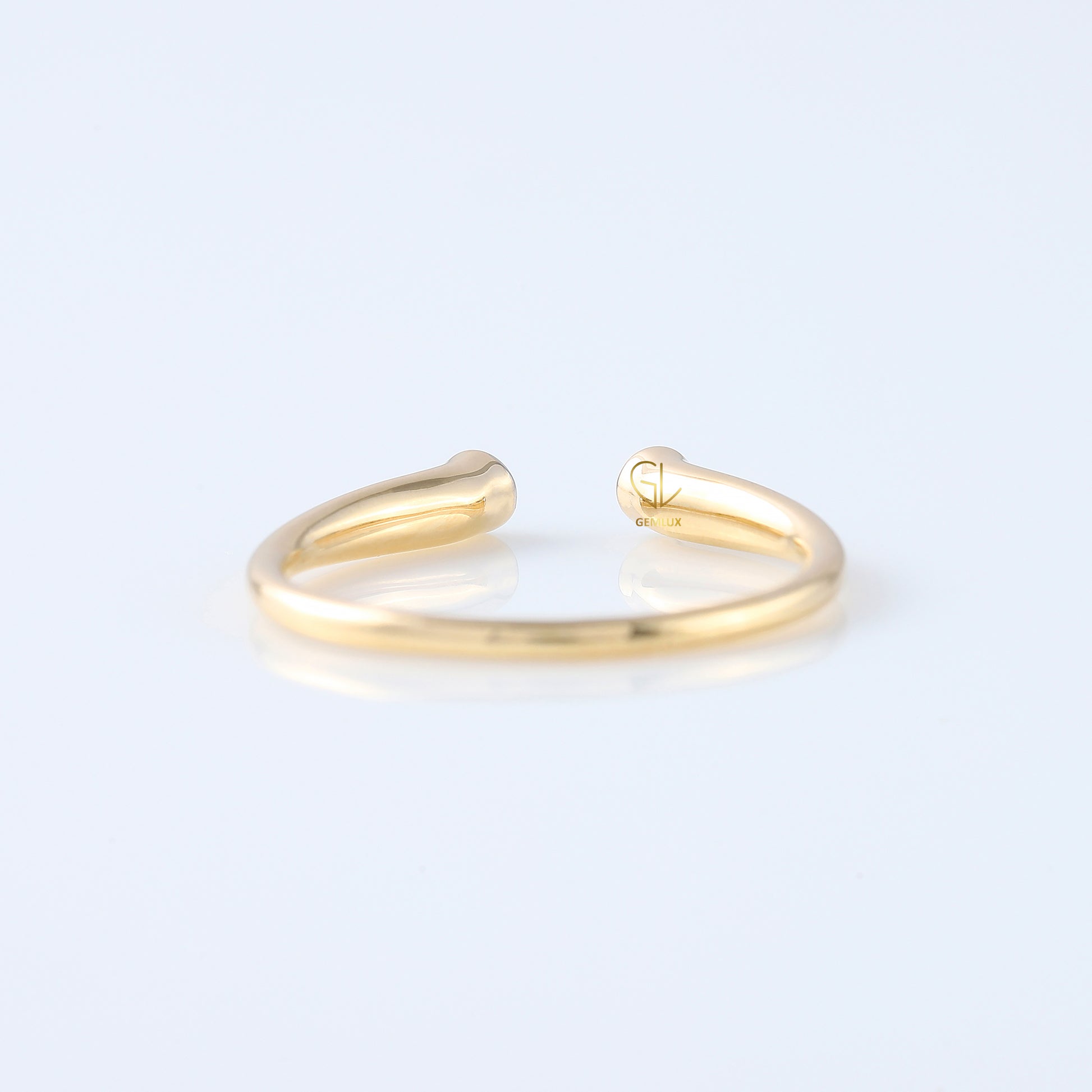 Open Cuff Lab Grown Two Stone Bezel Set Adjustable Band