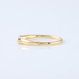 Open Cuff Two Stone Bezel Set Thin Stackable Band