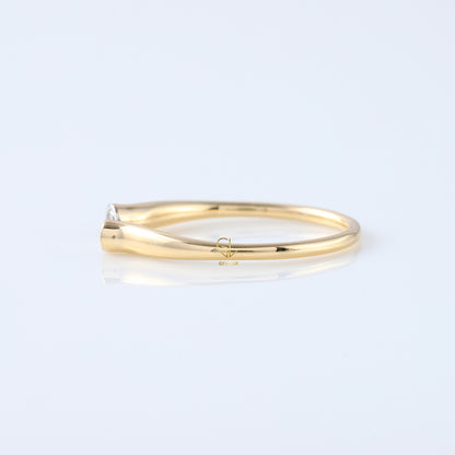 Open Cuff Lab Grown Two Stone Bezel Set Adjustable Band