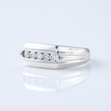 Five Stone Lab Grown Diamond Channel Set Men's Wedding Band