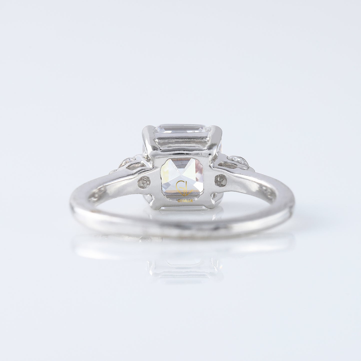 Trilogy 1.5 Ct Asscher Cut Lab Grown Three Stone Engagement Ring