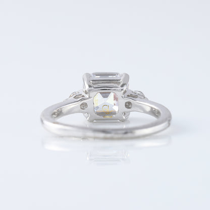 Trilogy 1.5 Ct Asscher Cut Lab Grown Three Stone Engagement Ring