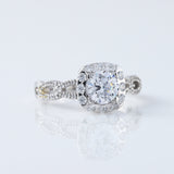 Twisted 1 Ct Round Cut Lab Grown Halo Infinity Shank Engagement Ring