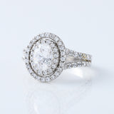 1 ct Oval Cut Lab Grown Split Shank Double Halo Ring