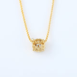 Round Cut Moissanite Floral Cluster Halo Pendant Necklace