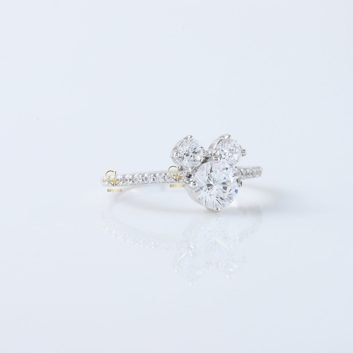 Three Stone Lab Grown Diamond Mickey Mouse Ring