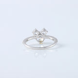 Minimalist Mouse Three Stone Mouse Ears Fairy Tale Engagement Ring