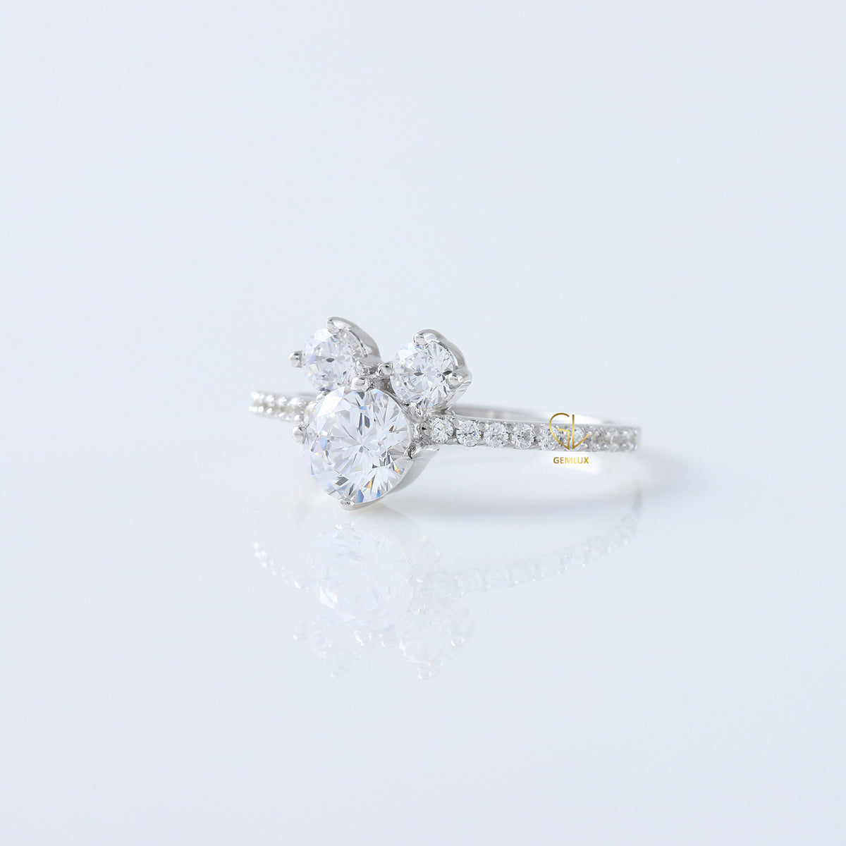 Three Stone Lab Grown Diamond Mickey Mouse Ring