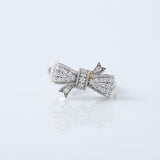 Vintage Bow Style Round Cut Moissanite Diamond Engagement Ring