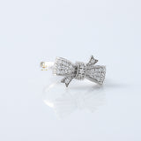 Vintage Bow Style Round Cut Moissanite Diamond Engagement Ring