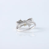 Vintage Bow Style Round Cut Moissanite Diamond Engagement Ring