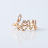 Trendy Cursive Love Letter Moissanite Diamond Proposal Ring For Her 