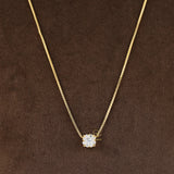 Round Cut Moissanite Floral Cluster Halo Pendant Necklace