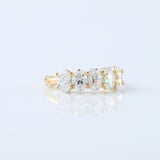 Oval Cut Moissanite Diamond Half Eternity Wedding Band