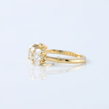 Oval Cut Moissanite Diamond Half Eternity Wedding Band