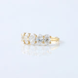 Oval Cut Moissanite Diamond Half Eternity Wedding Band