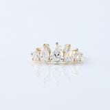 Pear Cut Moissanite Diamond Engagement Ring