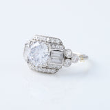 Vintage Art Deco Round Moissanite Diamond Antique Ring