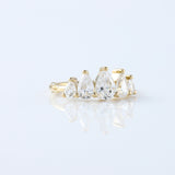 Pear Cut Moissanite Diamond Engagement Ring
