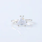 Trillion Cut Moissanite Diamond Classic Solitaire Engagement Ring