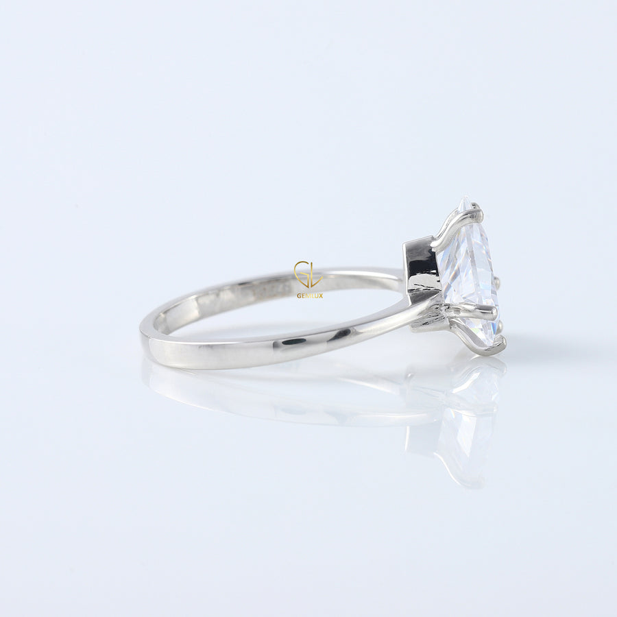 4 Carat Trillion Cut Moissanite Solitaire Ring