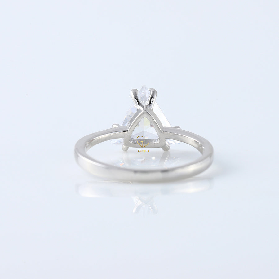 4 Carat Trillion Cut Moissanite Solitaire Ring