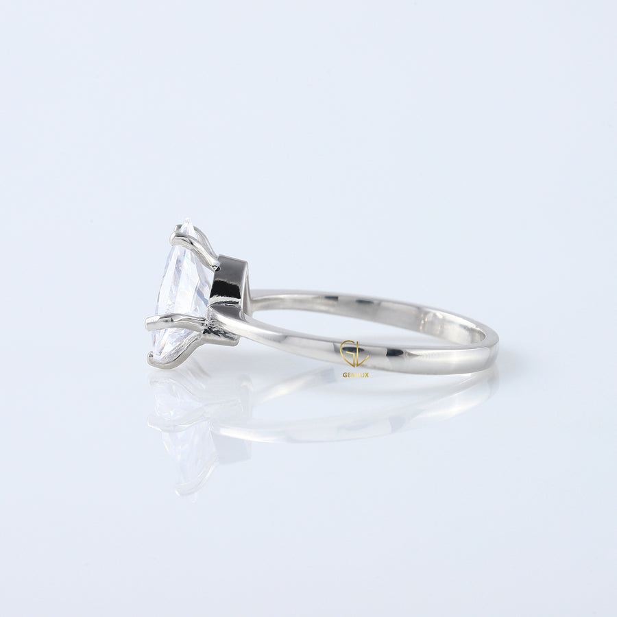 4 Carat Trillion Cut Moissanite Solitaire Ring