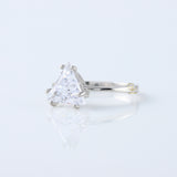 Trillion Cut Moissanite Diamond Classic Solitaire Engagement Ring
