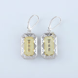 Drop & Dangle Vintage Art Deco Retro Two Tone Earrings