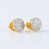 Disc Cluster Round Moissanite Screw Back Stud Earrings
